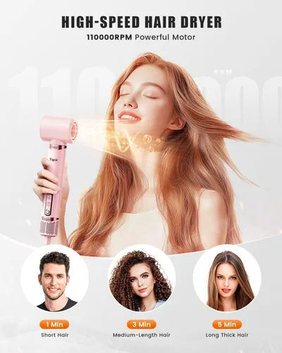 Miniatura 6 de Tqcir cepillo secador de pelo y estilizador de aire caliente profesional de 8 en 1, poderoso multi-estilizador con rizador de enrollado automático