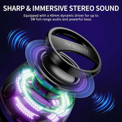 Miniatura 2 de Altavoz Bluetooth magnético G200 con luz RGB - Mini altavoz Bluetooth portátil, sonido estéreo de rango completo para 7 horas de reproducción, modo