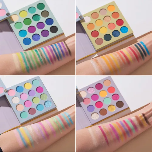 Miniatura 4 de Paleta de sombra de ojos de maquillaje para cara completa, 64 colores pigmentados, sombra de ojos para ojos, brillo mate vegano colorido 4 tonos en 1