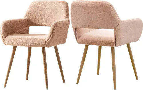 Miniatura 25 de Juego de 1 silla de escritorio para oficina en casa, silla de tocador de tela de pana para maquillaje con respaldo hueco, cómodo sillón con marco