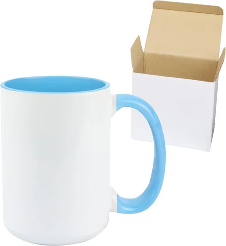 Miniatura 10 de Taza de café de cerámica de 15 onzas en caja de regalo blanca, 12 colores surtidos, caja de 12
