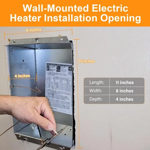 Miniatura 5 de CSC151TW Calentador de pared eléctrico (120 voltios, 1500 vatios, blanco) Calentador de pared Unidad completa con termostato