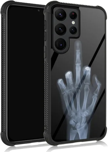 Miniatura 11 de ZHEGAILIAN Funda compatible con Samsung Galaxy S22 Ultra, patrón trasero negro con esquinas que absorben los golpes, diseño de TPU suave, funda