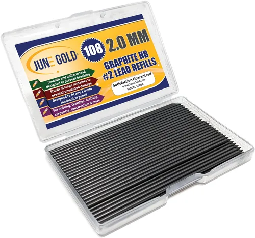 Miniatura 22 de June Gold 820 unidades, 0.3 mm 2B repuestos de plomo, 205 piezas por dispensador, grosor extra fino, plomo resistente a la rotura/grafito