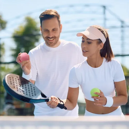 Miniatura 6 de Pelotas de tenis, paquete de 6 pelotas de tenis de práctica de alta elasticidad con bolsa de malla, ideal para principiantes, pelotas de ejercicio