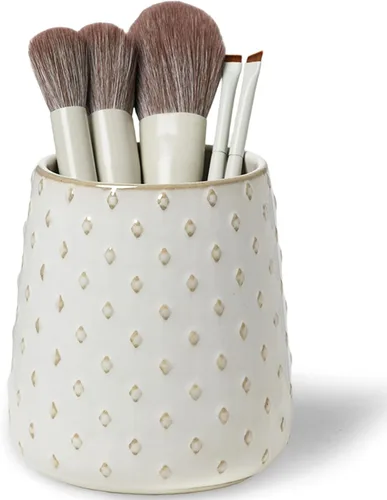Miniatura 9 de Portacepillos de maquillaje de cerámica, tocador de baño de estilo granja y encimera, taza para brochas para cosméticos de baño, labiales