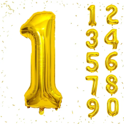 Miniatura 31 de Globos de números azul claro de 40 pulgadas, globos de aluminio de Mylar con helio para cumpleaños, globo número 6 para decoración de fiestas