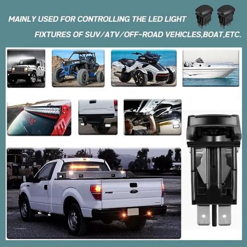 Miniatura 5 de Xislet Barra de Luces LED e Interruptores Basculantes de Luz Trasera de 5 Pines Láser de Encendido/Apagado con Set de Cables Puente Compatible