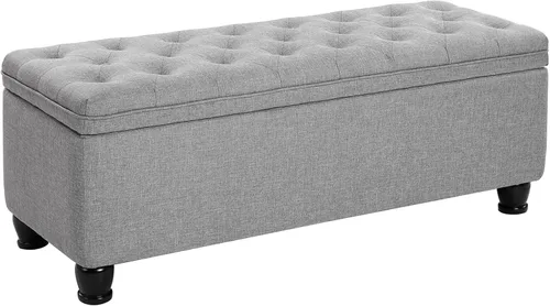 Miniatura 9 de SONGMICS Otomana de Almacenamiento, Banco de Almacenamiento, Banco Acolchado para Entrada y Dormitorio, 17.7 x 46.5 x 17.7 Pulgadas, Bisagras
