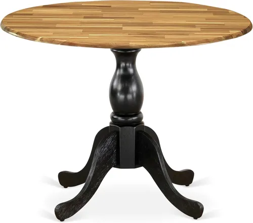 Miniatura 16 de East West Furniture DST-BCH-TP Dublin Mesa de comedor – una mesa redonda de madera maciza con base de gota y pedestal, 42 x 42 pulgadas, negro