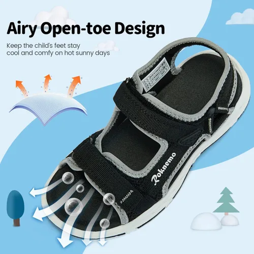 Miniatura 3 de Sandalias deportivas de verano para niños y niñas, unisex, con puntera abierta, para playa, senderismo, al aire libre (niños pequeñosniños grandes)