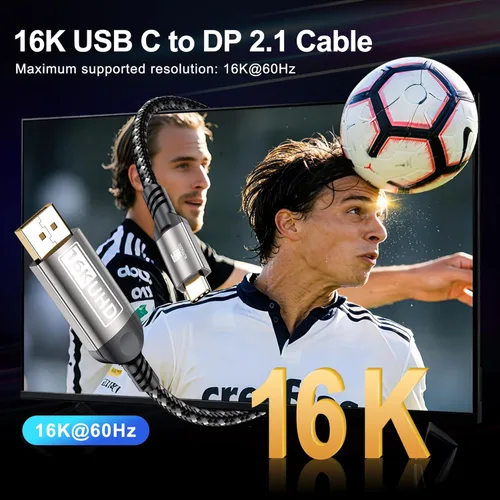 Miniatura 2 de Cable USB-C a DisplayPort de 6.6 pies (16K @60Hz 8K a 120Hz), cable USB C a DP 2.1 de 80 Gbps Thunderbolt 3/4/5 compatible con MacBook Pro/Air