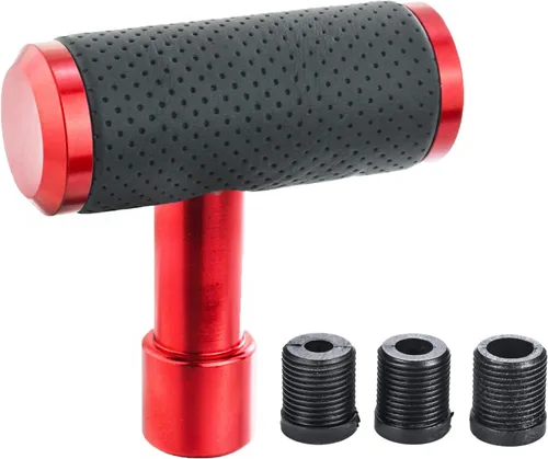 Miniatura 10 de Pomo de palanca de cambios de 4" de aleación con mango en T, palanca de cambios manual pesada para coche con revestimiento de cuero, ajuste