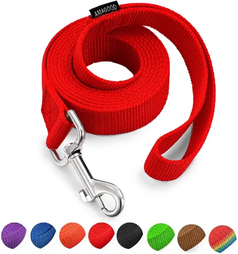 Miniatura 10 de AMAGOOD 6 pies de correas para cachorros/perros, correa de estilo tradicional resistente con gancho de cuello fácil de usar, correa para perros Negro