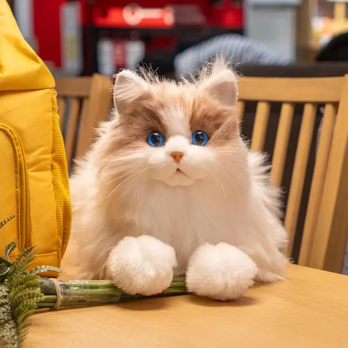 Miniatura 8 de Chongker Animales de peluche con peso, gato de peluche realista de 3 libras y 22 pulgadas, sustituto de mascotas, compañía en el hogar, compañero