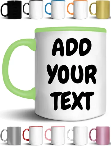 Miniatura 6 de Tazas de café personalizadas, añade tu nombre, texto o letras, tazas de cerámica personalizadas con varios colores y fuentes, taza con monograma