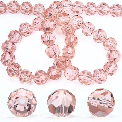 Miniatura 13 de Dowarm 100 cuentas redondas de cristal de 0.315 pulgadas para la fabricación de joyas, cuentas de cristal Rondelle facetadas para manualidades