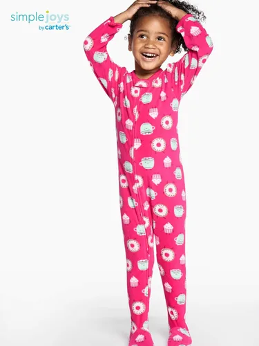 Miniatura 4 de Simple Joys by Carters Pijama de forro de vellón resistente al fuego para niñas pequeñas y bebés paquete de 3