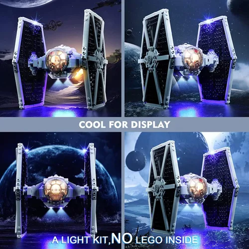 Miniatura 4 de BrickBling Kit de luz compatible con Lego Imperial TIE Fighter 75300 Kit de construcción (sin modelo), luces creativas compatibles con Lego Tie