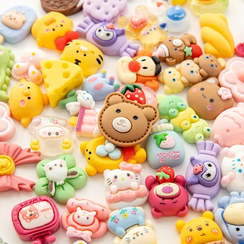 Miniatura 2 de Juego de dijes de dibujos animados de slime – Lote mixto surtido de dijes kawaii de resina plana para hacer manualidades, decoraciones, álbumes