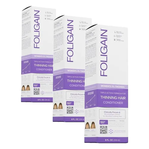 Miniatura 5 de Foligain Acondicionador de triple acción para adelgazar el cabello, acondicionador voluminizador para mujeres, 8 onzas líquidas.