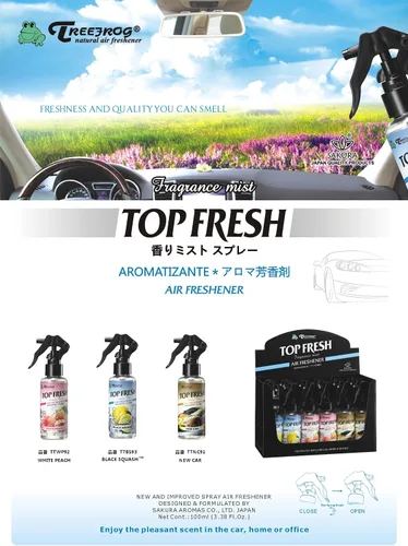 Miniatura 3 de Paquete de 5 ambientadores Treefrog New Car Scent Fragrance Mist Spray Tree Frog Top Fresh