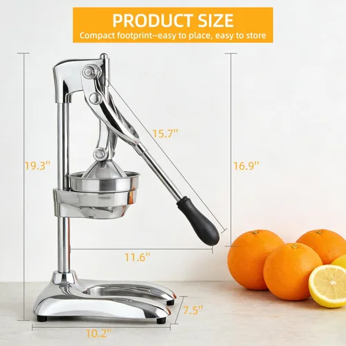 Miniatura 6 de Exprimidor manual, prensador manual de acero inoxidable resistente, exprimidor de limón para granadas, naranja, lima