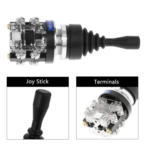 Miniatura 9 de Interruptor de palanca de mando de 4 posiciones 4NO Spring Return Momentary Joy Stick Reemplazo para HKAI-41Z04