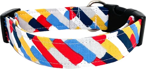 Miniatura 3 de Collar de perro New Wave en rayas rojas (XS)