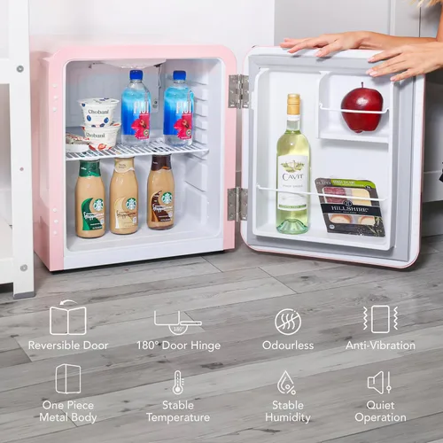 Miniatura 2 de Cooluli Mini refrigerador Curve de 1.7 pies cúbicos, refrigerador pequeño para dormitorio, oficina, dormitorio universitario, control inteligente