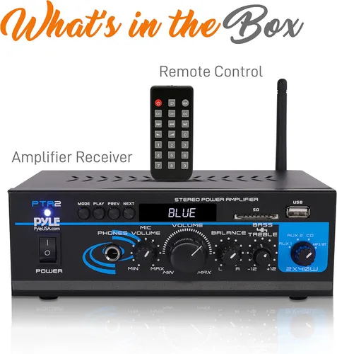 Miniatura 8 de Pyle Home Mini - Amplificador de potencia estéreo (2 x 40 W) PTA2 mini amperio
