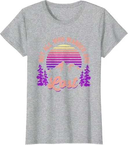 Miniatura 26 de Not All Who Wander Are Lost Vintage Mountains - Camiseta de senderismo, Negro, S