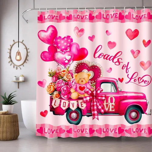 Miniatura 15 de Lutto Cortina de ducha de Pascua, cortinas de ducha de primavera para baño, juego de baño de Pascua con flor de conejo para decoración de baño, 72 x