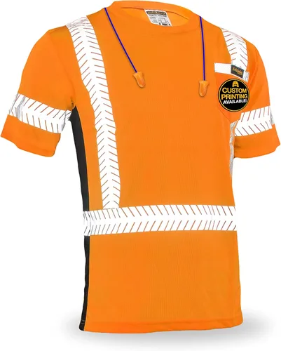 Miniatura 7 de KwikSafety - Charlotte, NC - Camisa de seguridad de manga corta para hombre renacentista [cinta reflectante de espina de pescado] Clase 2 ANSI OSHA