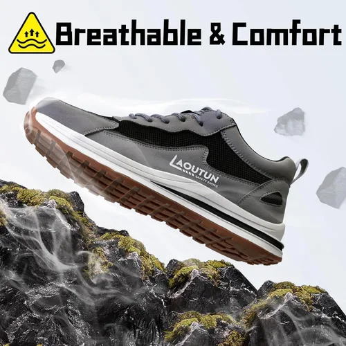 Miniatura 3 de Zapatos deportivos con punta de acero para hombre, zapatos ligeros para hombre, zapatos de trabajo cómodos, zapatos de seguridad con amortiguación