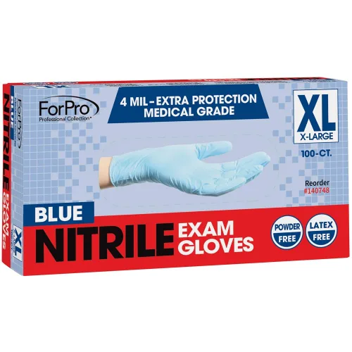 Miniatura 2 de ForPro - Guantes desechables de nitrilo para examen, grado médico, protección adicional de 4 mil, sin polvo, sin látex, no estériles, seguros