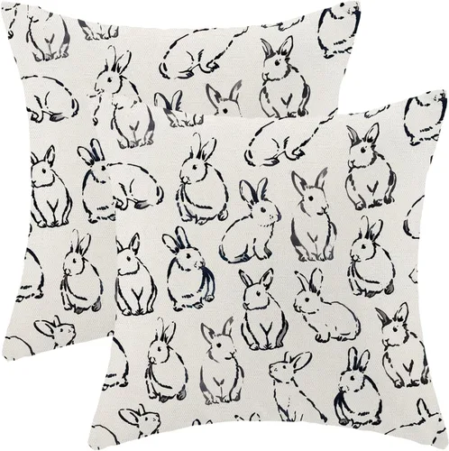 Miniatura 11 de AEIOAE - Juego de 2 fundas cuadradas de almohadones de lino para otoño con calabaza en tono naranja quemado y blanco, para decoración al aire libre