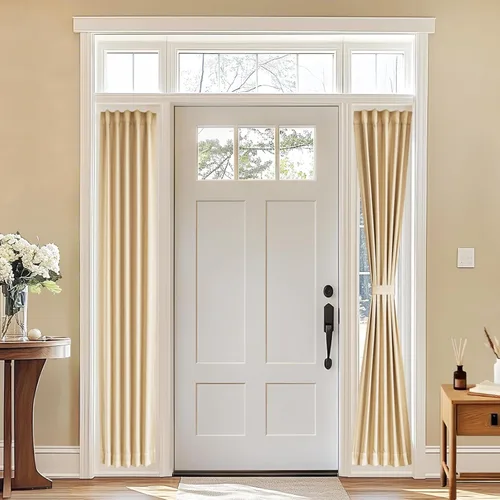Miniatura 144 de Vatge - Cortinas autoadhesivas para puerta francesa, tratamiento de ventana con filtro de luz sin varillas ni perforaciones para puertas de cristal