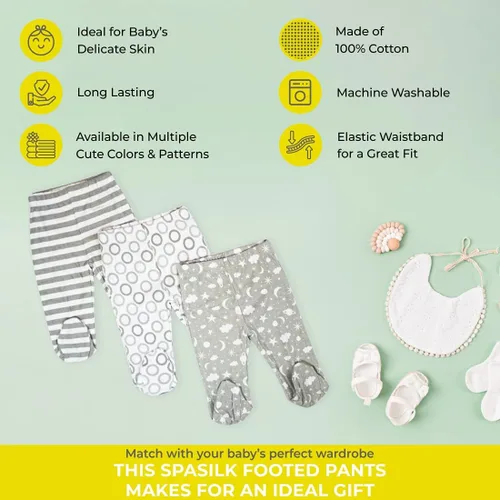 Miniatura 7 de Spasilk Paquete de 3 pantalones de algodón para bebé niño