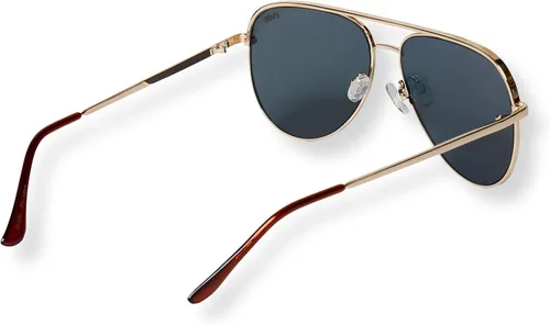 Miniatura 2 de EVEE Gafas de sol de aviador de metal a la moda con lentes de espejo reflectantes planos de gran tamaño (GEMINI)