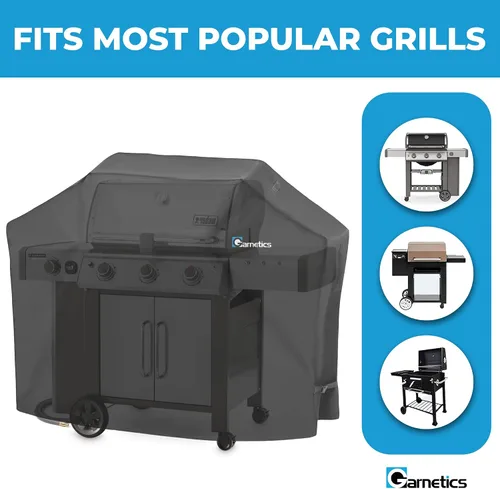 Miniatura 5 de Cubierta de parrilla para exteriores de 55 pulgadas – Cepillo de limpieza de parrilla incluido, cubierta de parrilla de gas impermeable resistente