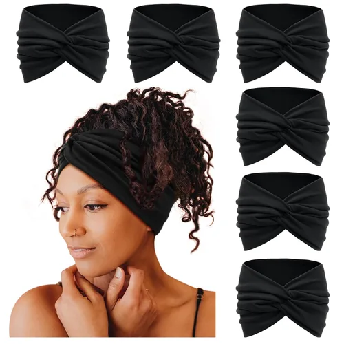 Miniatura 8 de Tobeffect Diademas extra anchas de 7 pulgadas para mujer, diadema grande y gruesa para la cabeza, bandana bohemia para cabello de mujer, banda