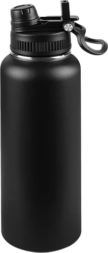 Miniatura 8 de Botella de agua aislada de 22 onzas, tapa 2 en 1 a prueba de fugas (sorbo/pajilla) + asa, botella de acero inoxidable para deportes, viajes, trabajo