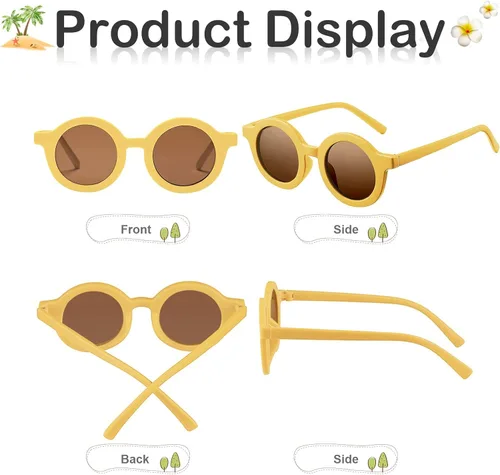 Miniatura 3 de HCDHAKN Gafas de sol para niños y niñas, recuerdos de fiesta, a granel, redondas, para niños de 2 a 10 años, gafas de sol coloridas para exteriores
