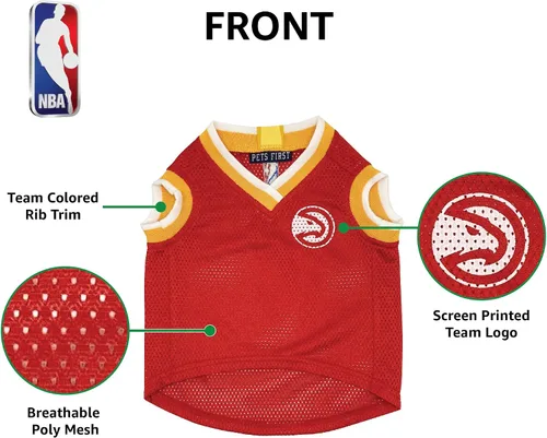 Miniatura 5 de Pets First NBA Atlanta Hawks - Camiseta para perro, talla XS, camiseta sin mangas, camiseta de baloncesto para mascotas