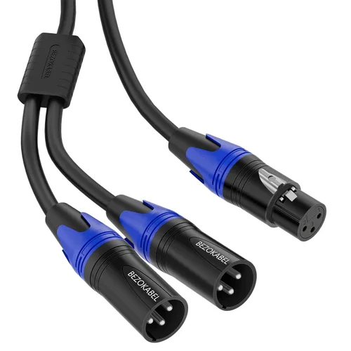 Miniatura 9 de Divisor XLR, cable divisor XLR equilibrado macho a 2 hembras, cable divisor XLR Y de 3 pines - 1 pie