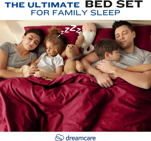 Miniatura 9 de DREAMCARE Juego de sábanas tamaño King – 4 piezas Sábanas refrescantes – hasta 21” Juego de sábanas tamaño King con bolsillo profundo – Sábanas y 04