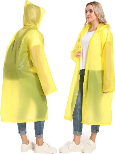 Miniatura 92 de 2 abrigos de lluvia de Borogo para adultos, chaquetas de lluvia reutilizables para hombres y mujeres