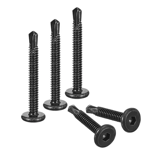 Miniatura 21 de uxcell Tornillos Autorroscantes de Hexágono Interior, 1/4 x 1-5/8" Tornillo de Perforación de Cabeza Plana de Chapa de Acero Inoxidable 410, 100