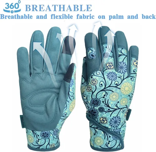Miniatura 3 de Guantes de jardinería a prueba de espinas y resistentes a pinchazos con agarre, guante de jardín para mujer, regalos de cuero para trabajo en el 1